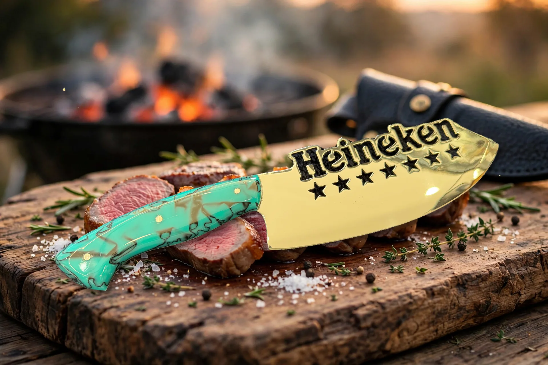 Foto de Cutelo Personalizado - Heineken, peça artesanal PB Facas