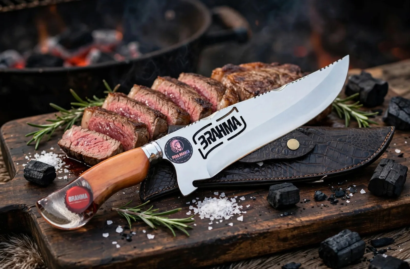Faca para churrasco personalizada com o tema da Brahma