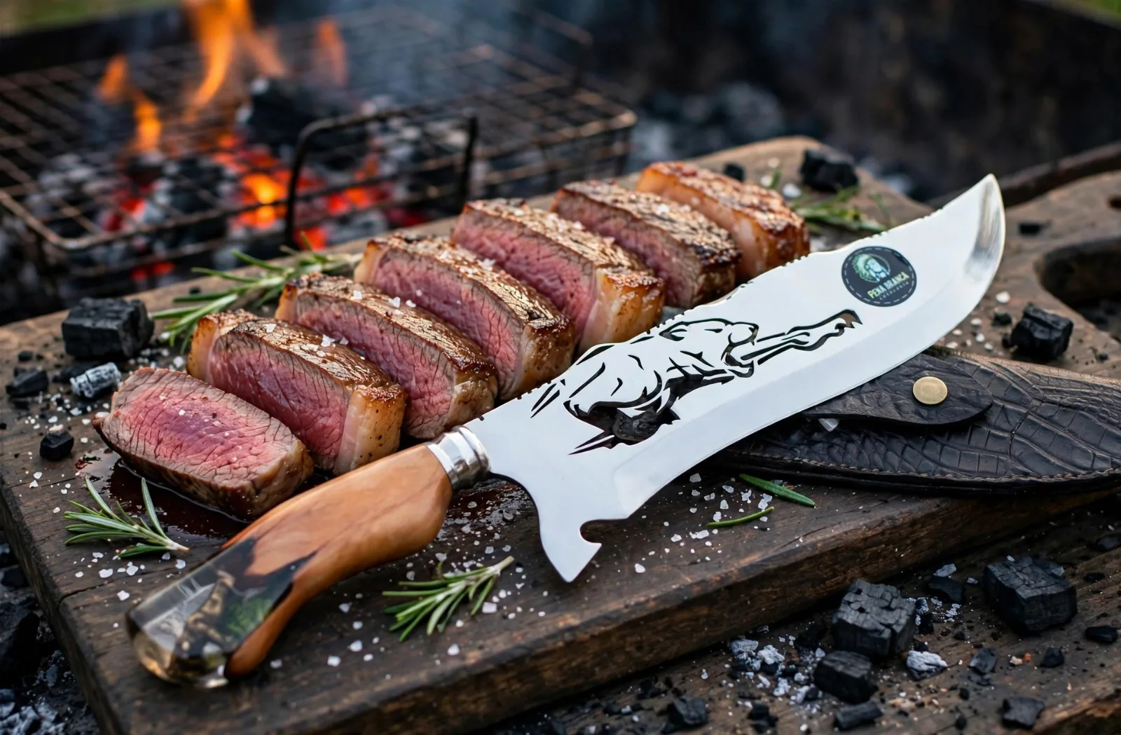 Faca para churrasco personalizada com o tema da Pantera