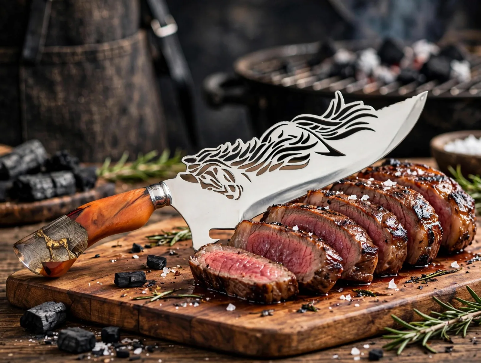 Faca para churrasco personalizada com o tema de Cavalo