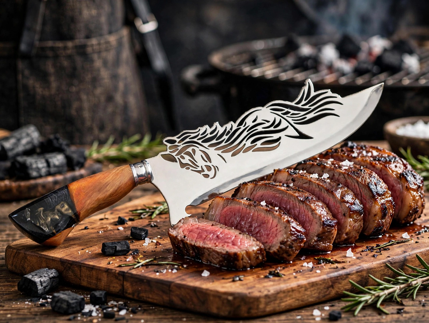 Faca para churrasco personalizada com o tema do Cavalo