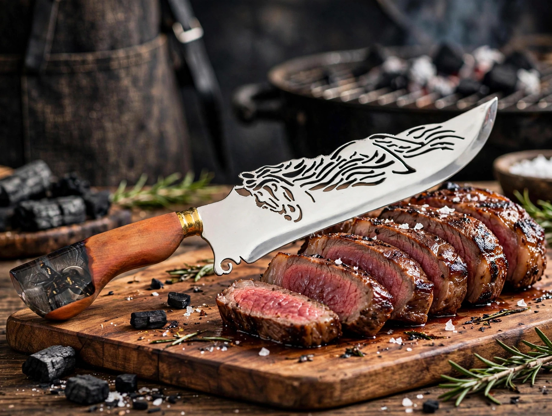 Faca para churrasco personalizada com o tema do Cavalo