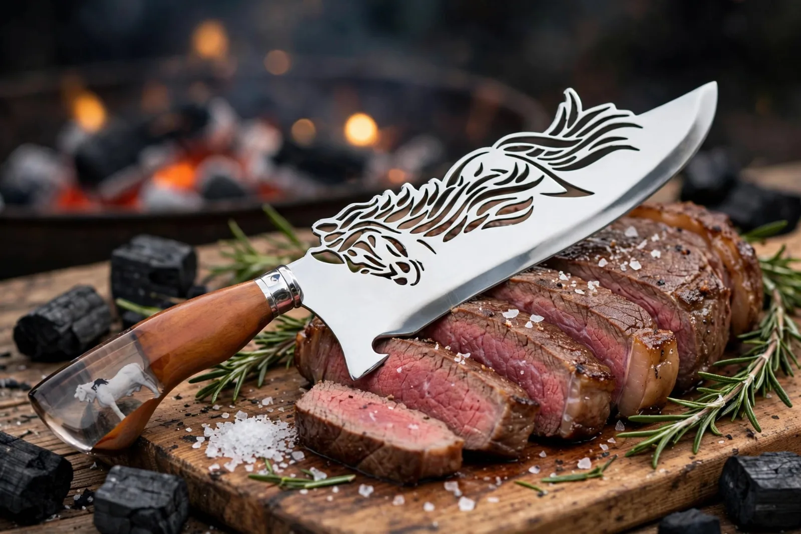 Faca para churrasco personalizada com o tema do Cavalo
