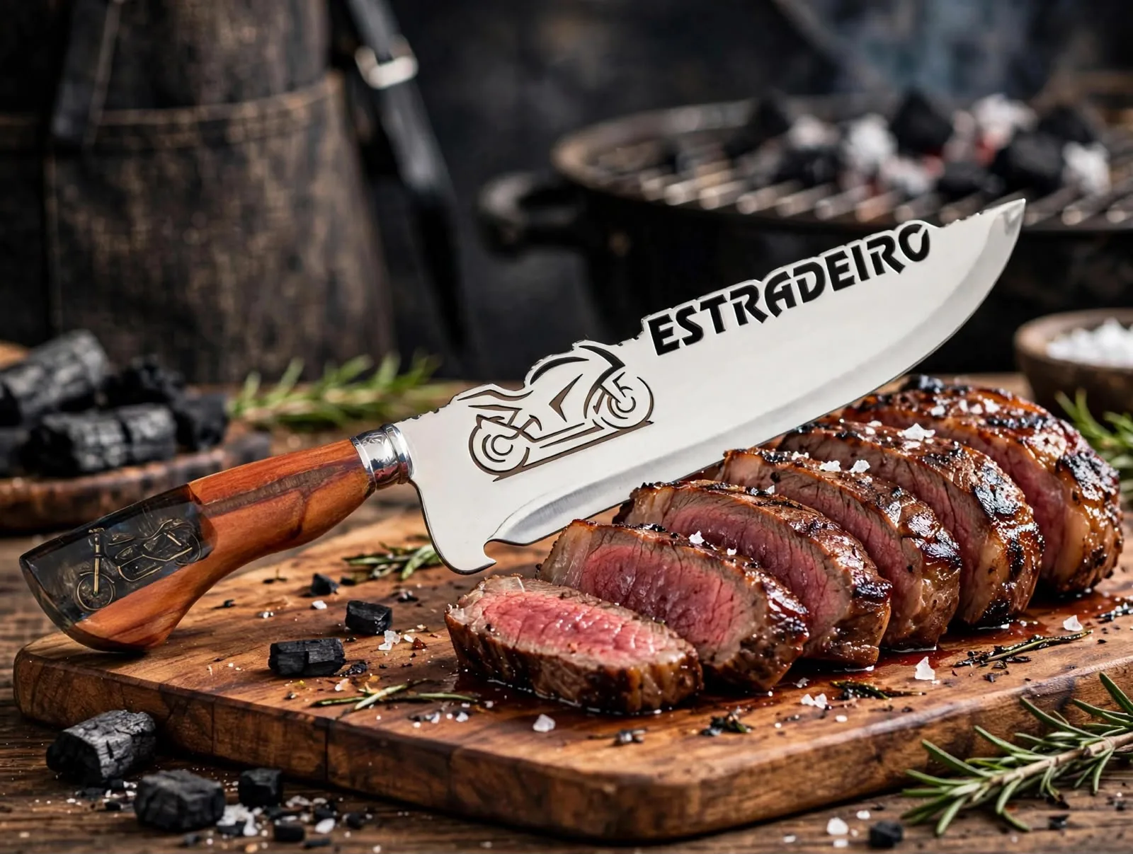 Faca para churrasco personalizada com o tema do Estradeiro