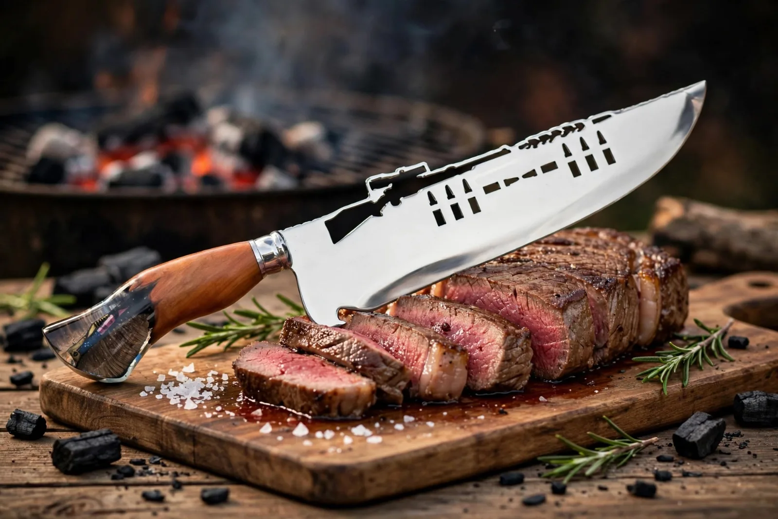 Faca para churrasco personalizada com o tema de Rifle