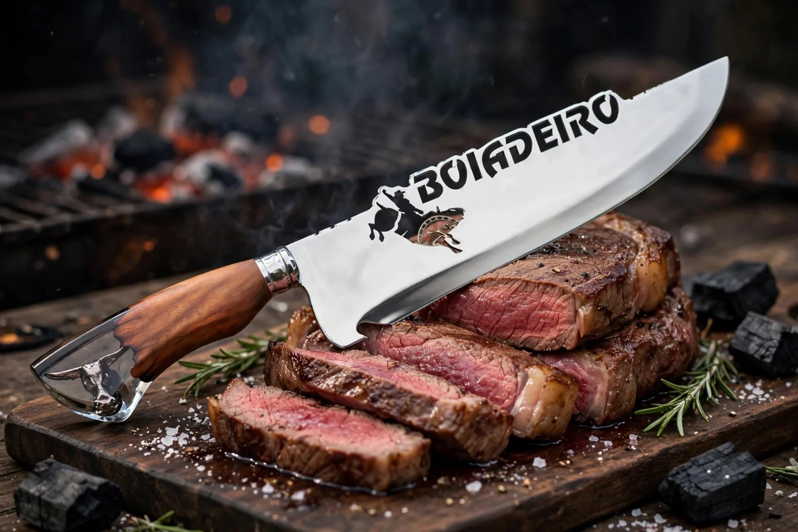 Faca para churrasco personalizada com o tema do Boiadeiro
