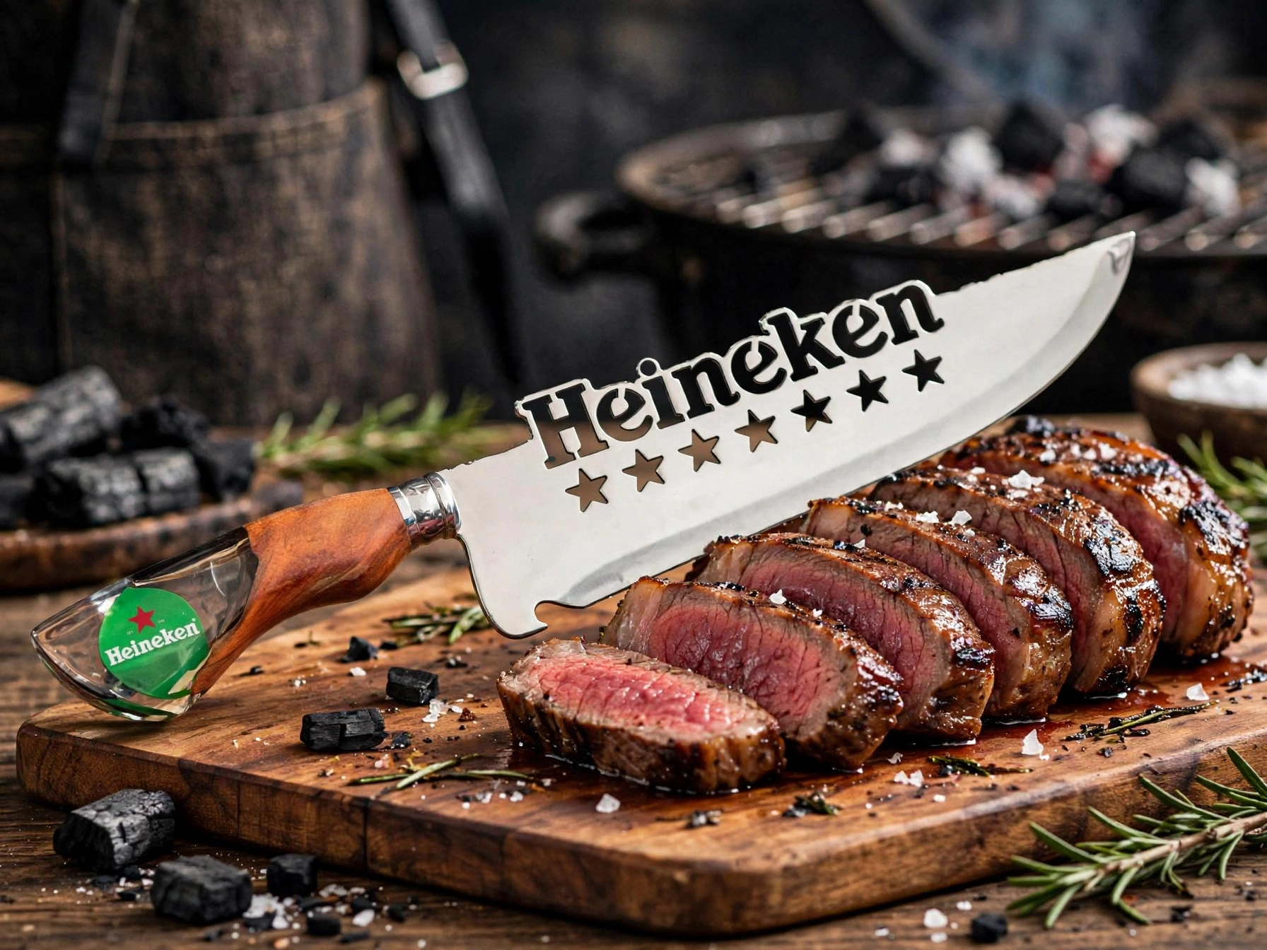 Foto de Faca Personalizada- Heineken, peça artesanal PB Facas