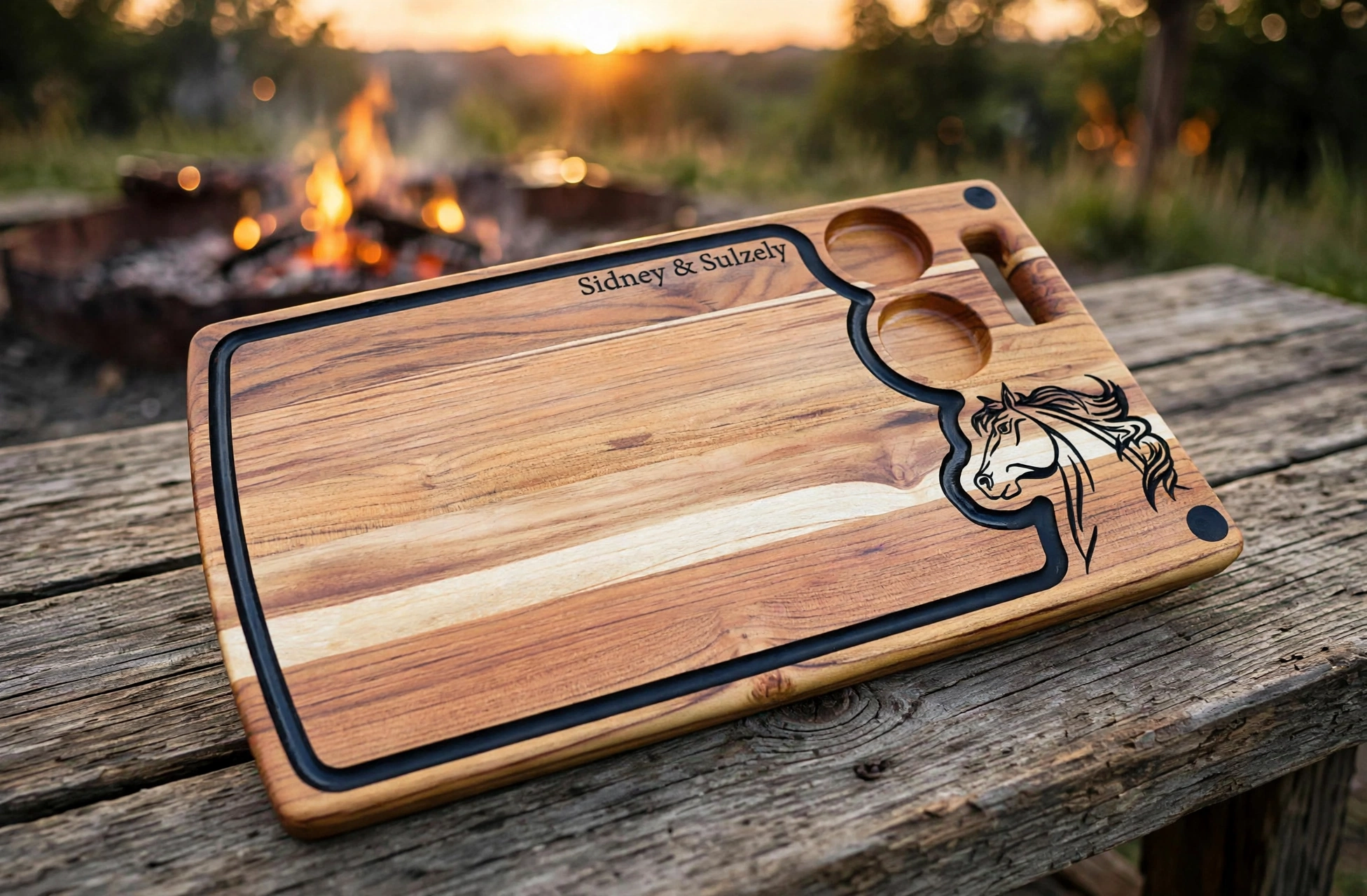 Foto de Tábua Personalizada - Cavalo, peça artesanal PB Facas