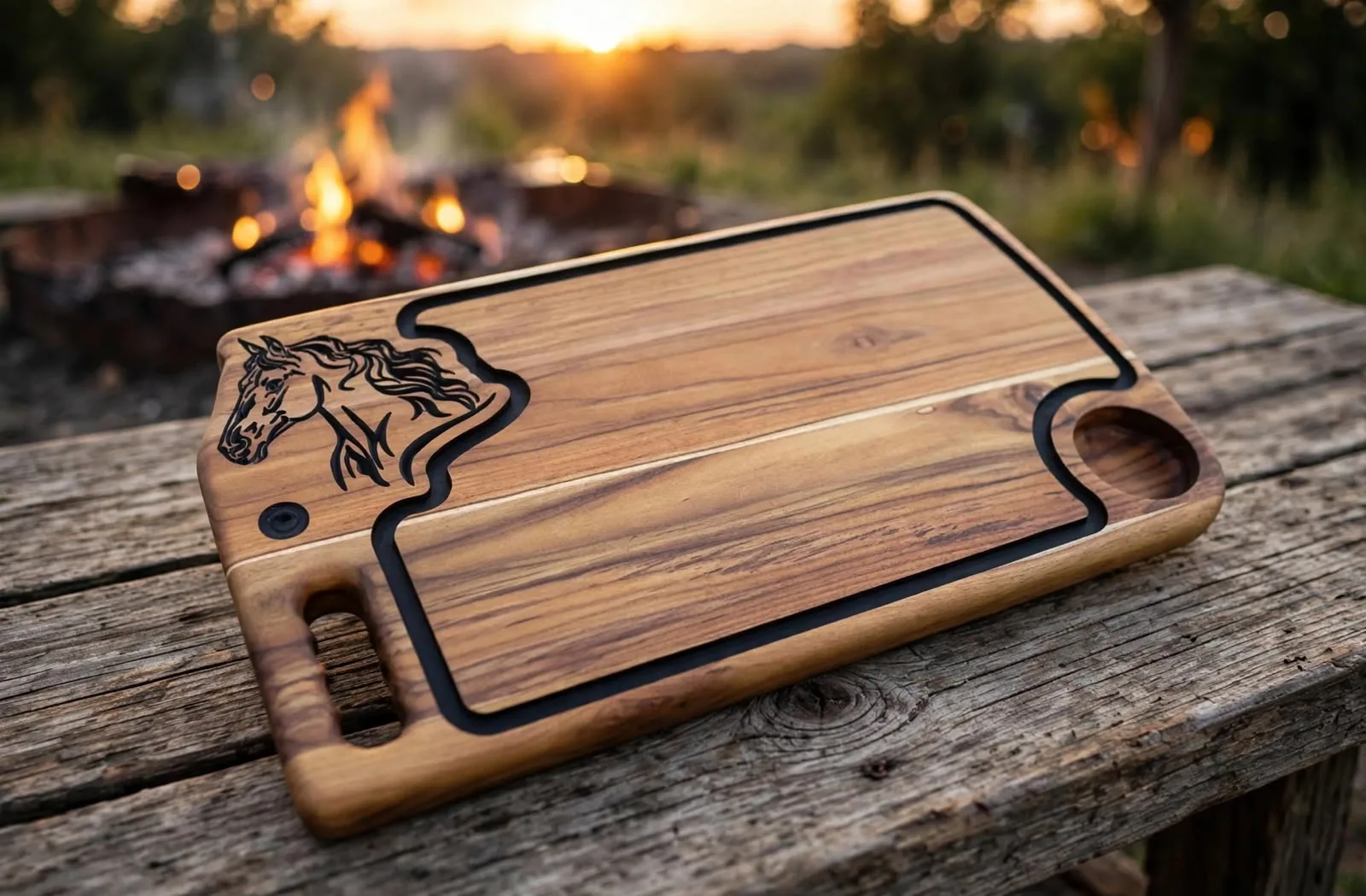 Tábua Personalizada para churrasco com logo do Cavalo