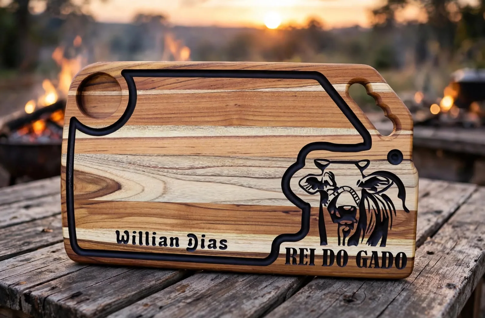 Tábua Personalizada para churrasco com logo da Nelore