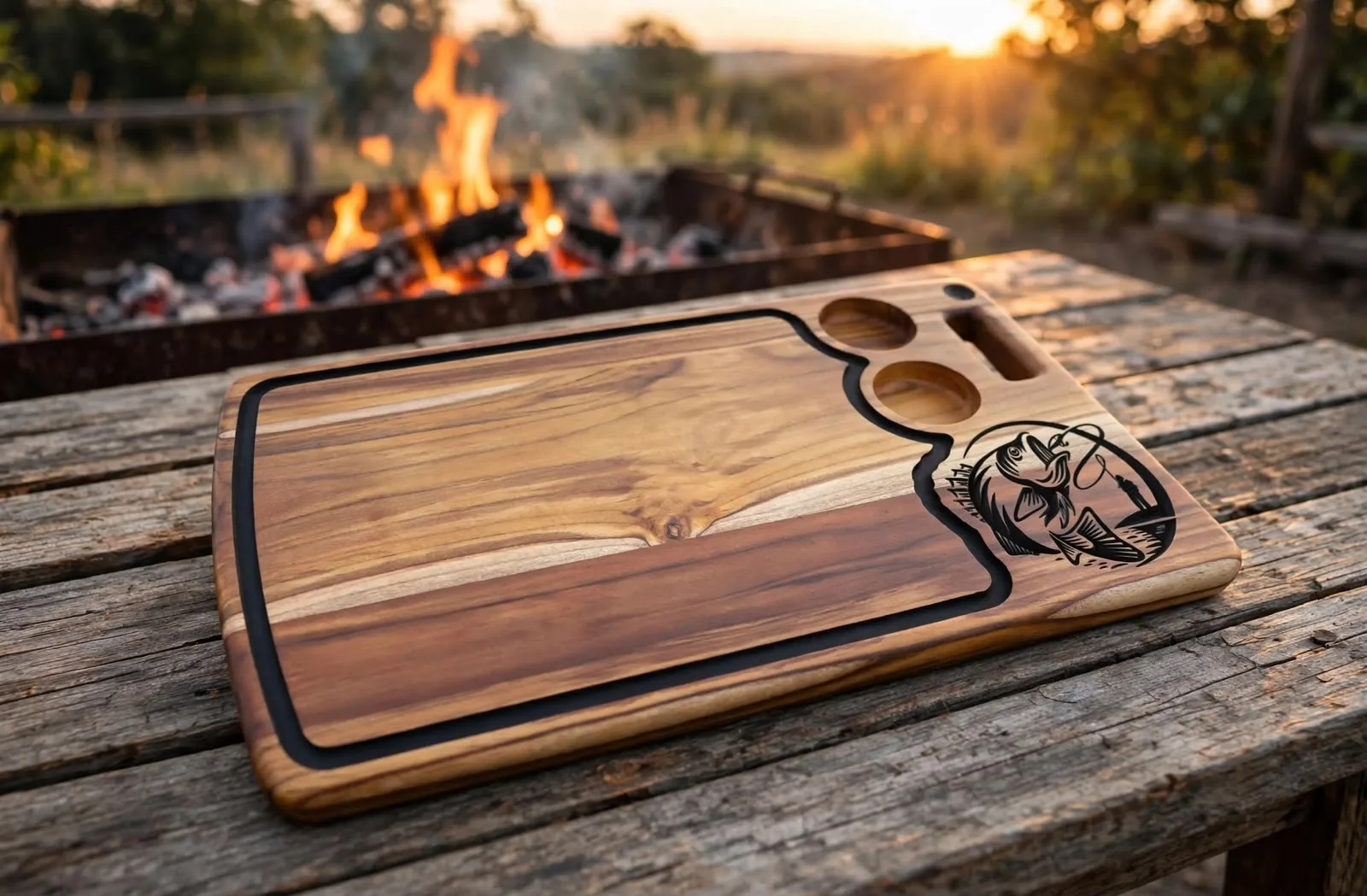 Tábua Personalizada para churrasco com logo do Peixe - Pescaria