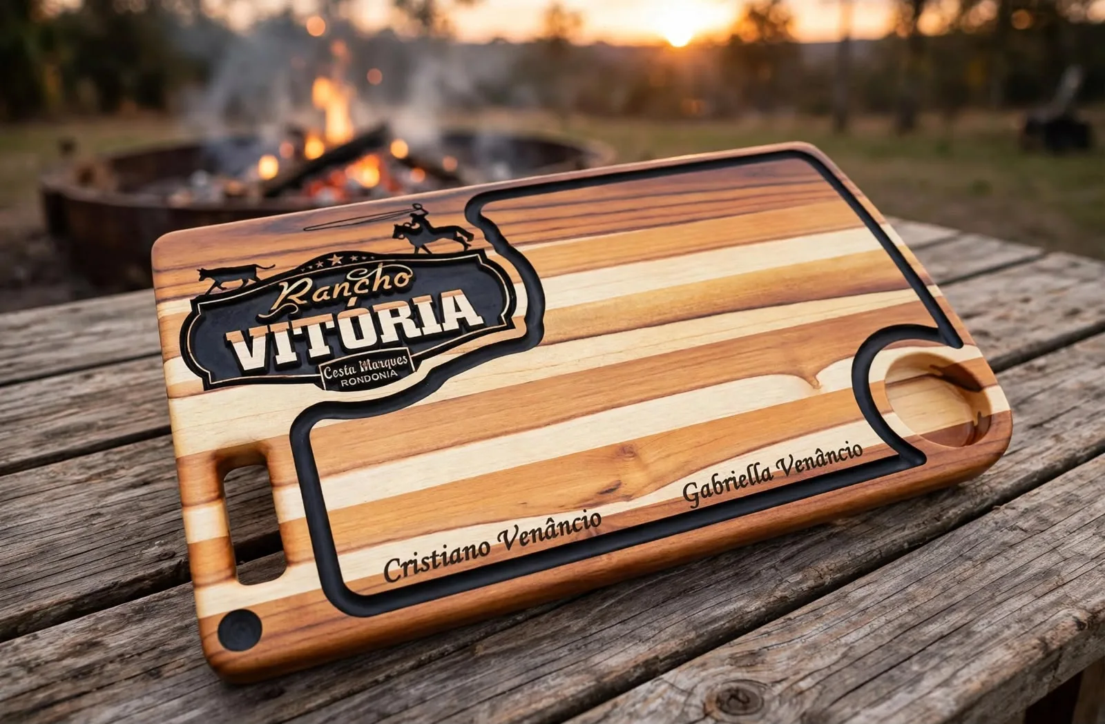 Tábua Personalizada para churrasco com logo do Rancho