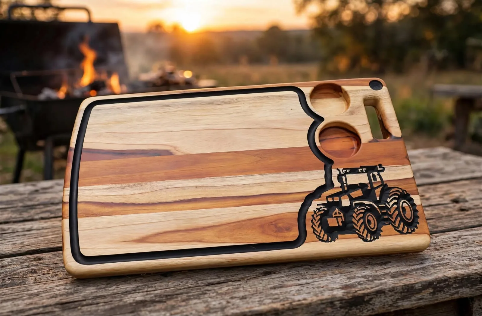 Tábua Personalizada para churrasco com logo do Trator