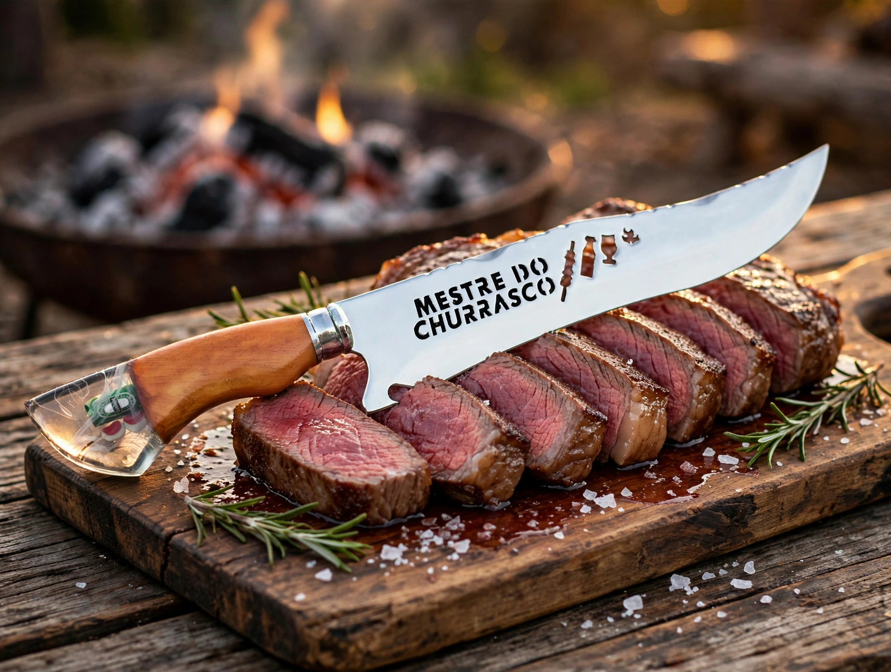 Foto de Faca Personalizada - Mestre do Churrasco, peça artesanal PB Facas