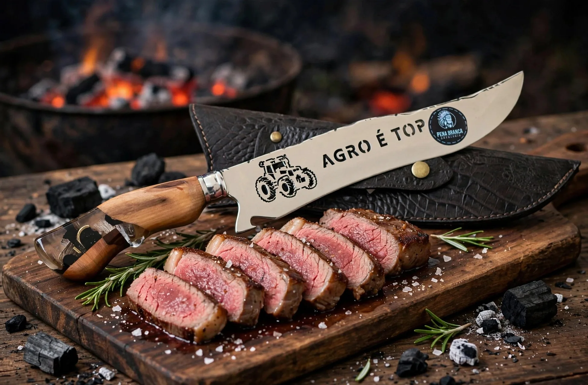 Faca personalizada com o tema de Agro é Top - Trator.
