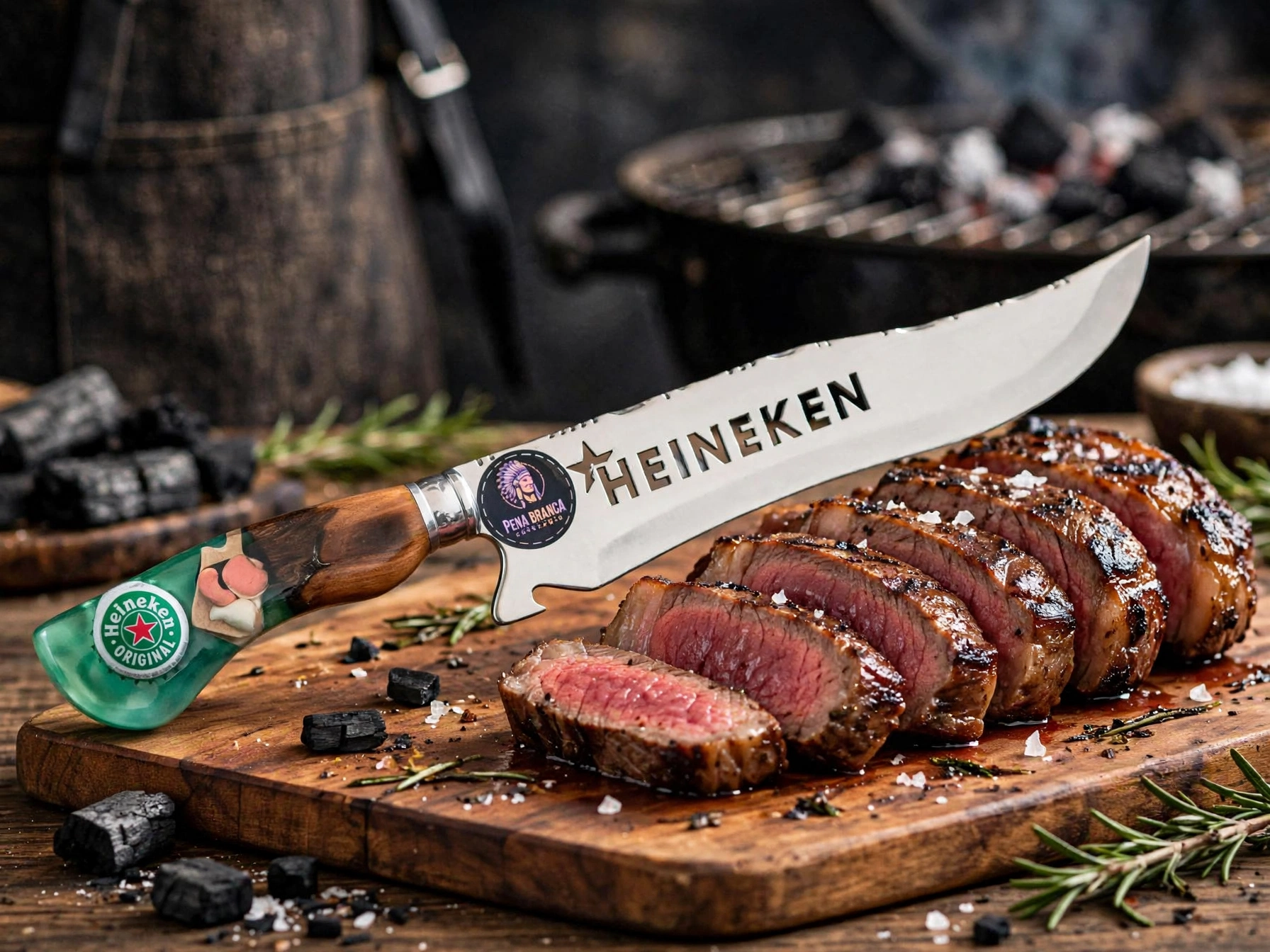 Faca Personalizada Com Tema Da Heineken