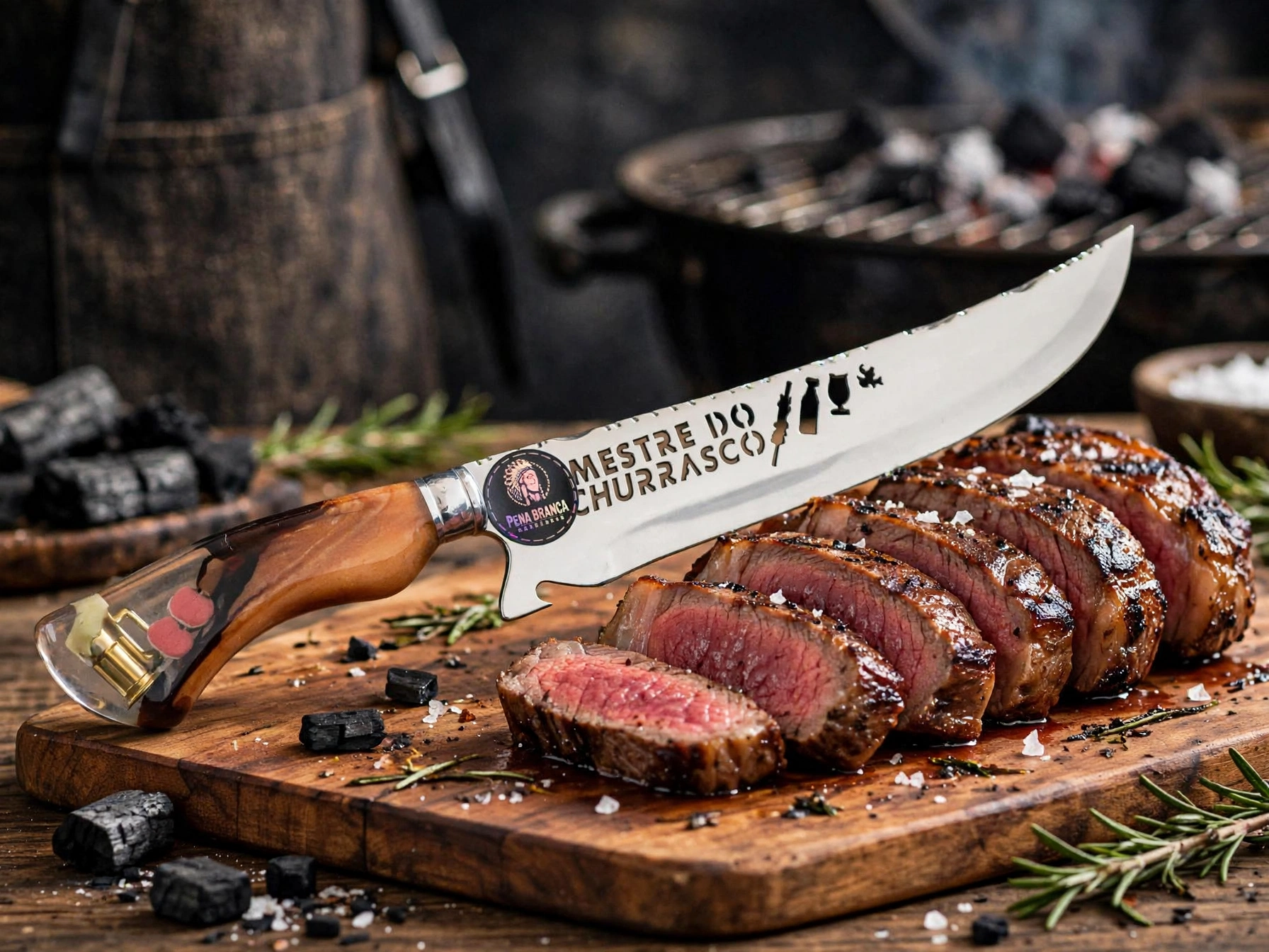 Faca Personalizada Com Tema Mestre Do Churrasco