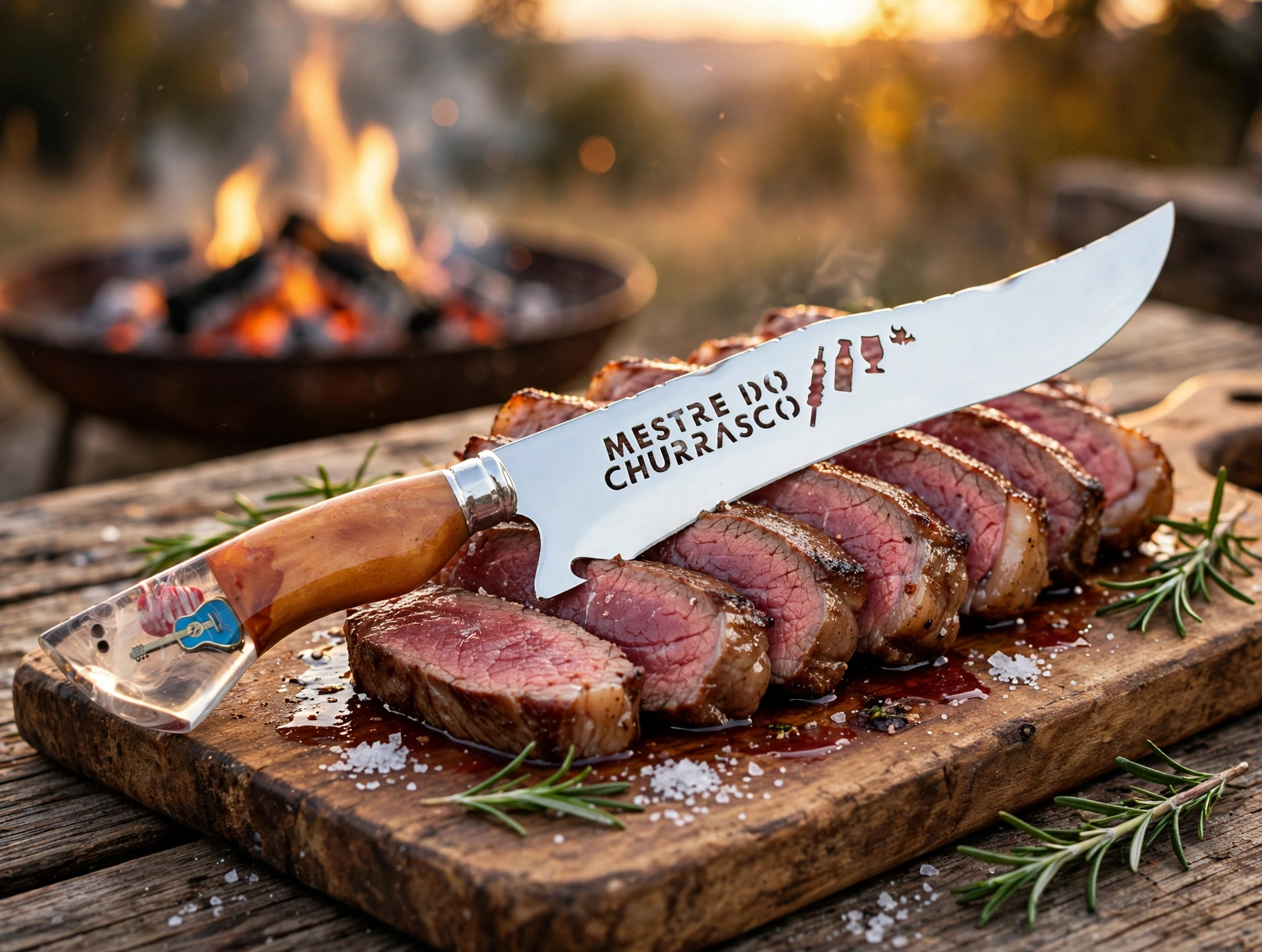 Foto de Faca Personalizada - Mestre do Churrasco, peça artesanal PB Facas