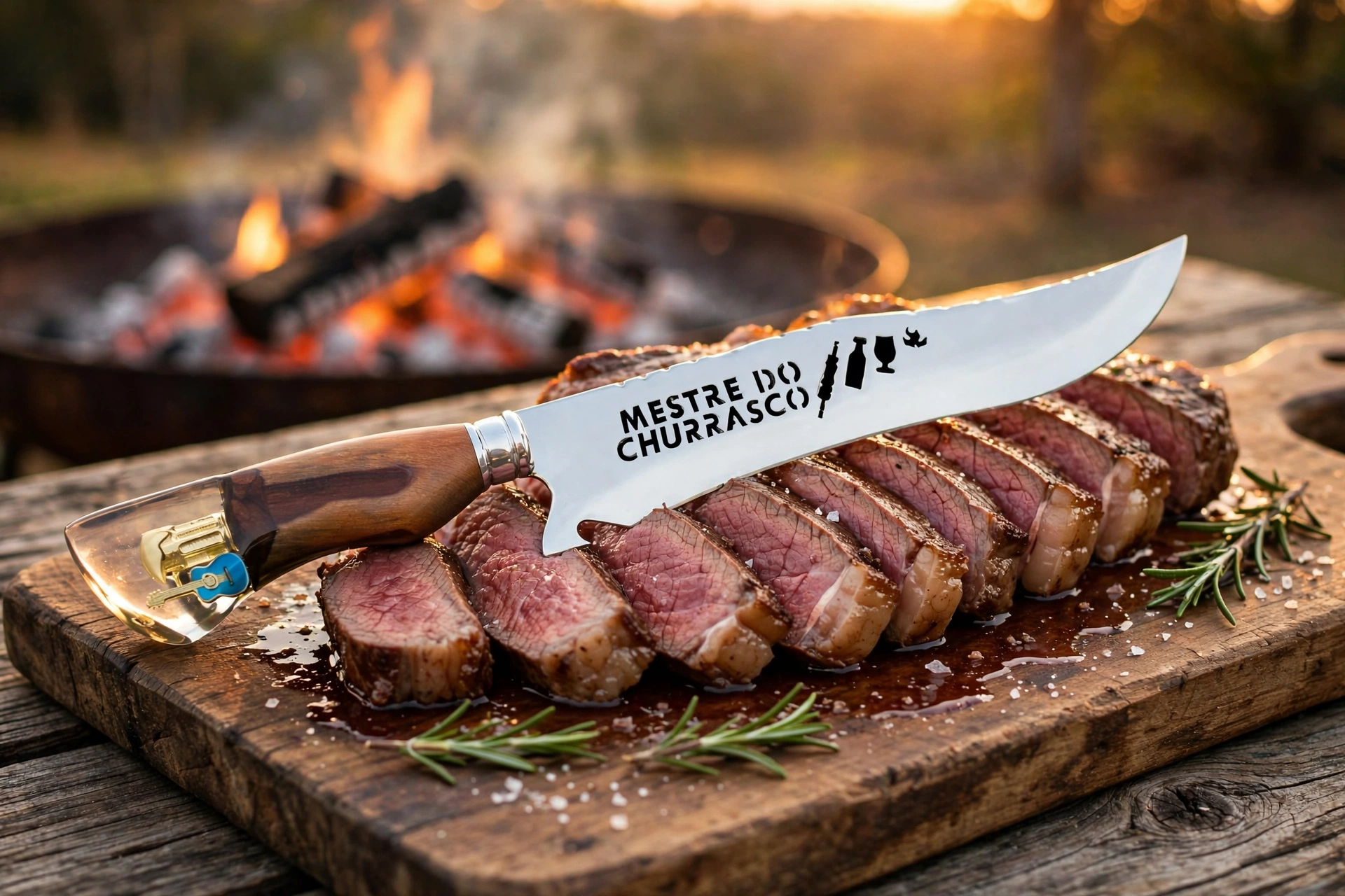Foto de Faca Personalizada - Mestre do Churrasco, peça artesanal PB Facas